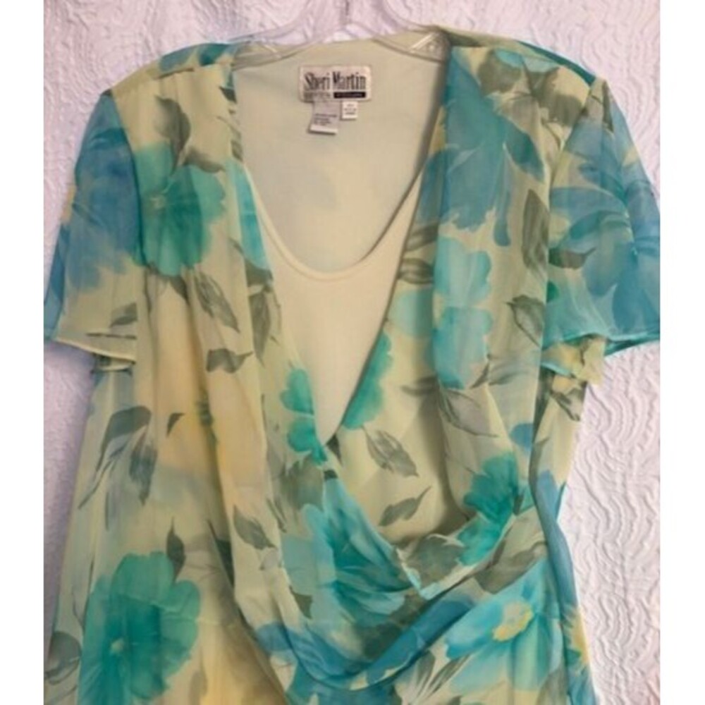 Sherri Martin VTG Pastel Size  18W  Formal Midi Chiffon Fully Lined Formal Dress - Picture 16 of 16